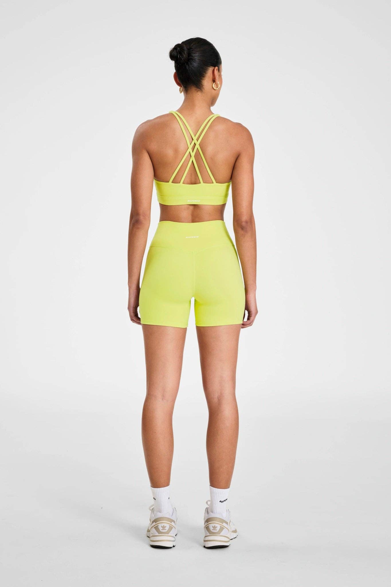 CLOUDCORE Cross Back Sports Bra: Lime