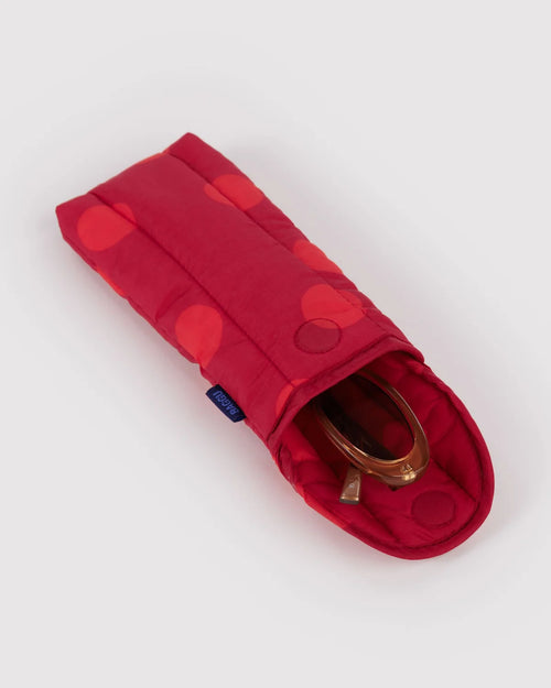 Puffy Glasses Sleeve Red Polka Dot
