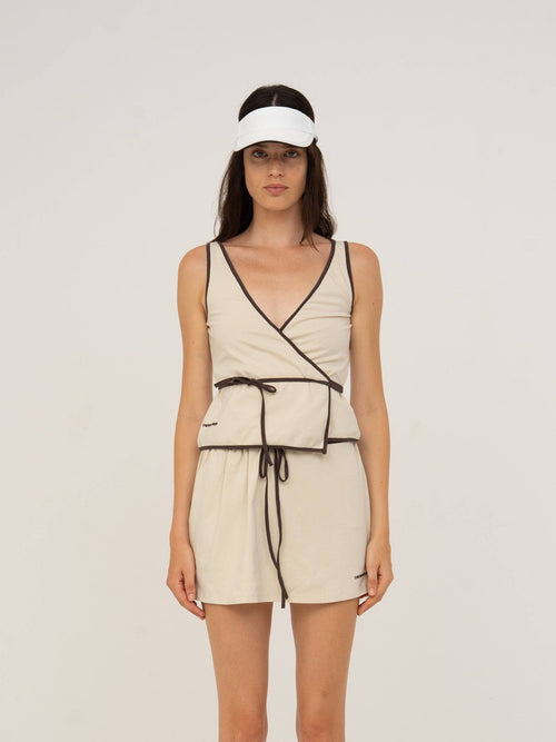 Serve White Sports Wrap top