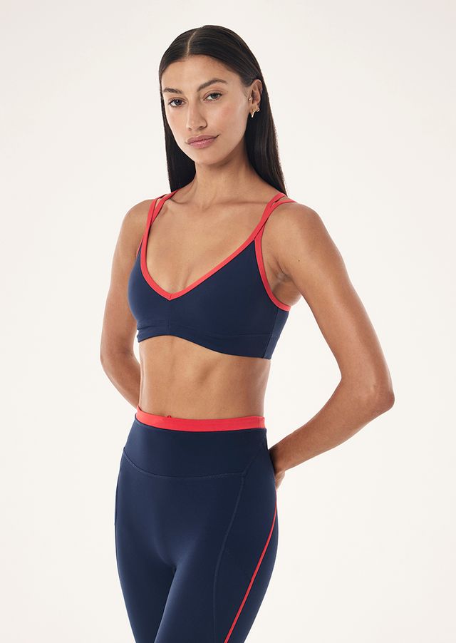 Paramount Sports Bra In Dark Navy & College Red