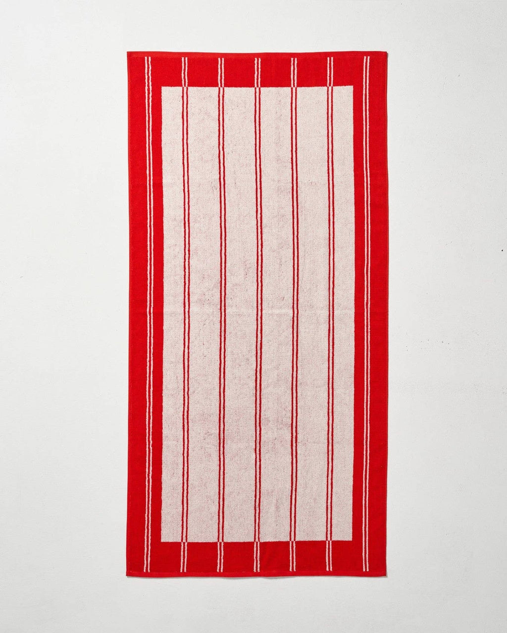 Twin Stripe Towel - Cherry Red
