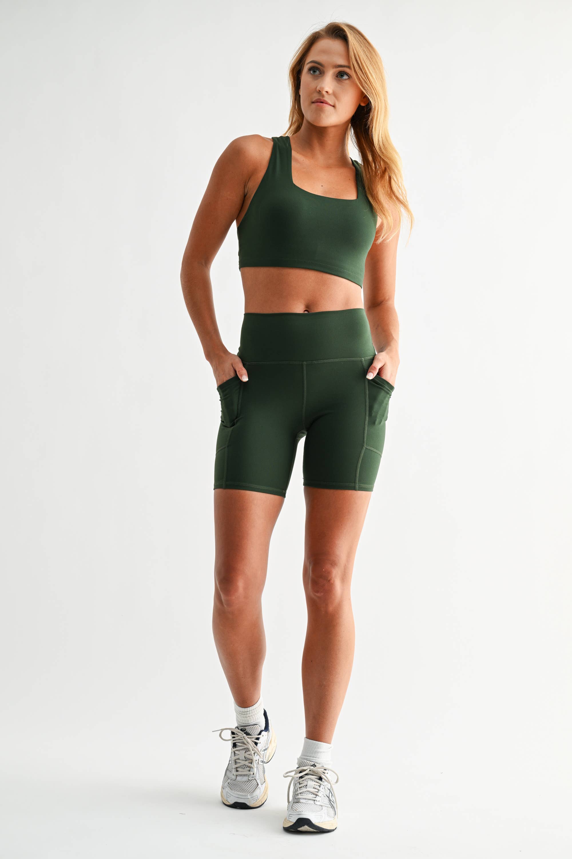 Venice Cloud Light Sculpt Biker Shorts - Deep Forest