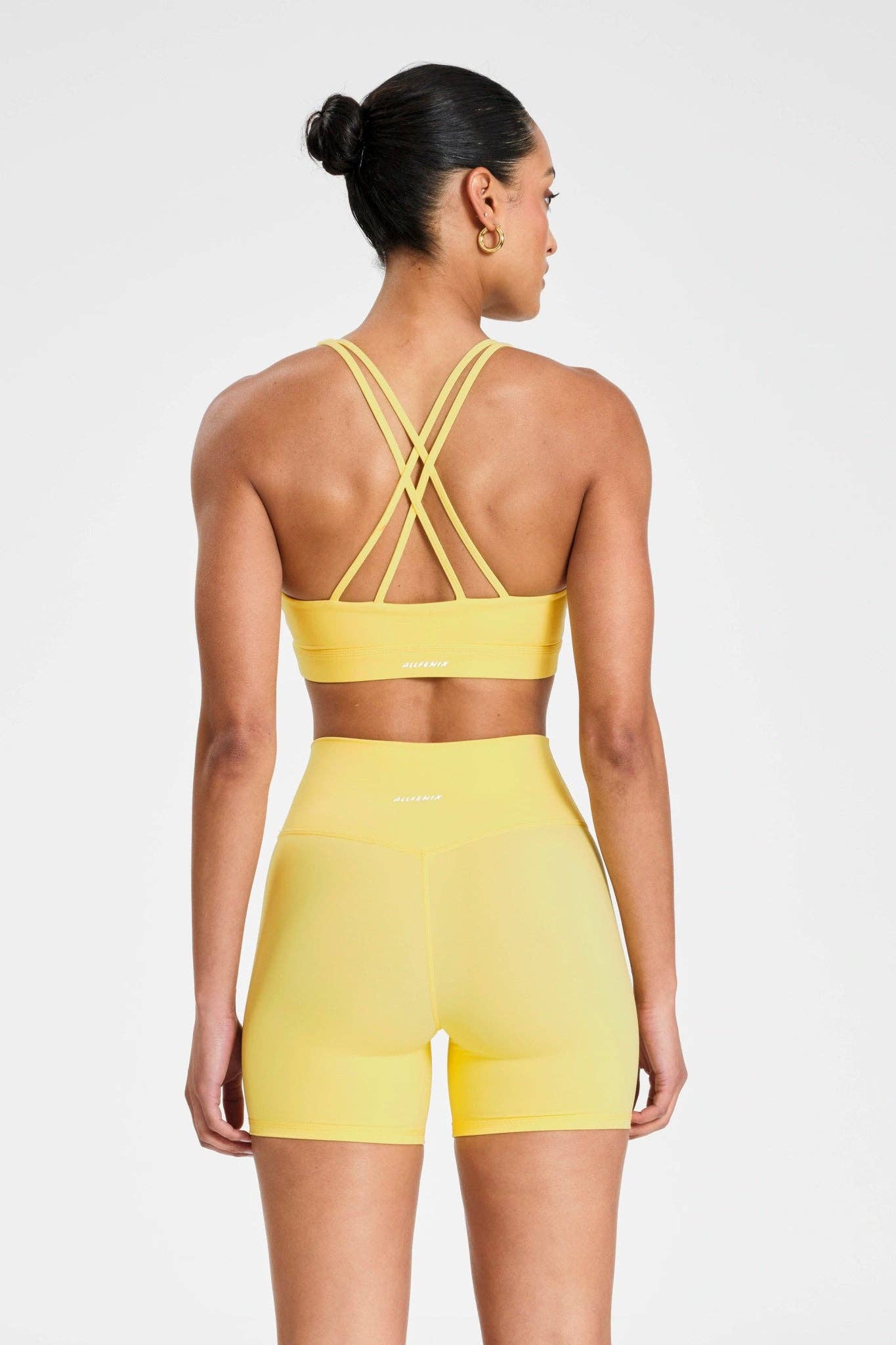 CLOUDCORE Cross Back Sports Bra: Butter Yellow