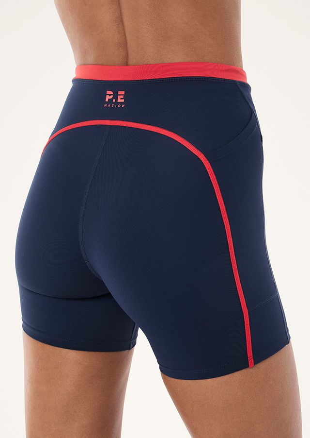 Rapid 5 Inch Bike Short In Dark Navy & College Red