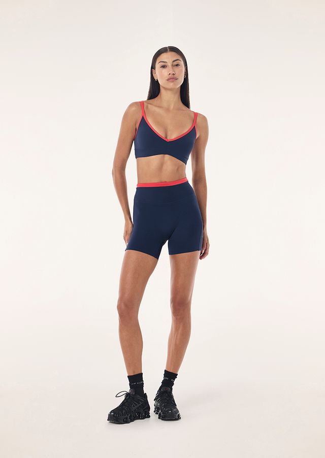 Paramount Sports Bra In Dark Navy & College Red
