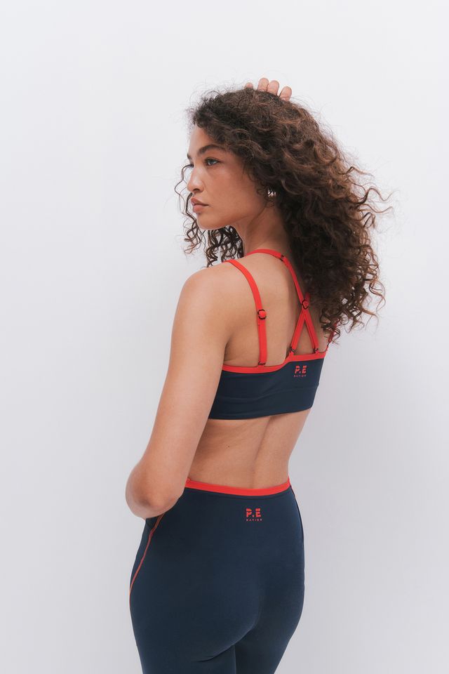 Paramount Sports Bra In Dark Navy & College Red