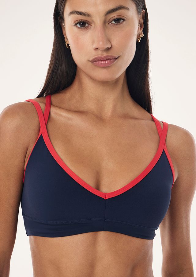 Paramount Sports Bra In Dark Navy & College Red