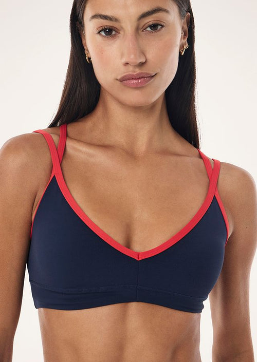 Paramount Sports Bra In Dark Navy & College Red
