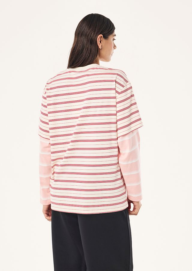 Spark Long Sleeve Tee in Soft Pink Stripe