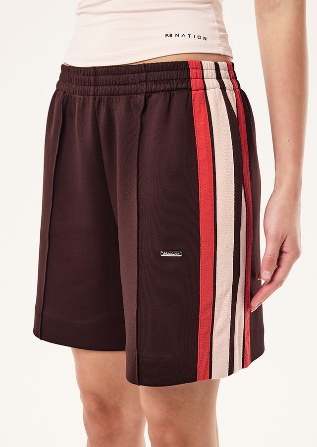 Man Down Track Short in Dark Plum